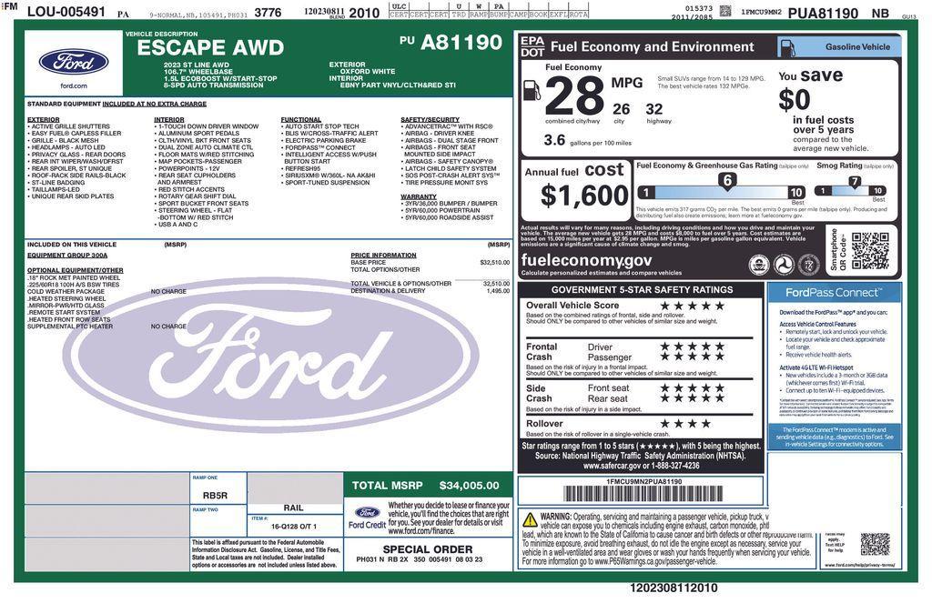 used 2023 Ford Escape car, priced at $25,000