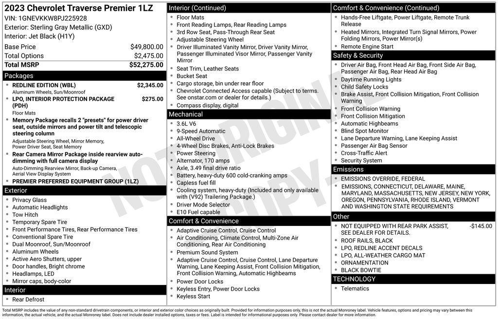 used 2023 Chevrolet Traverse car, priced at $40,000