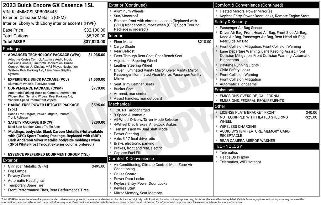 used 2023 Buick Encore GX car, priced at $24,250
