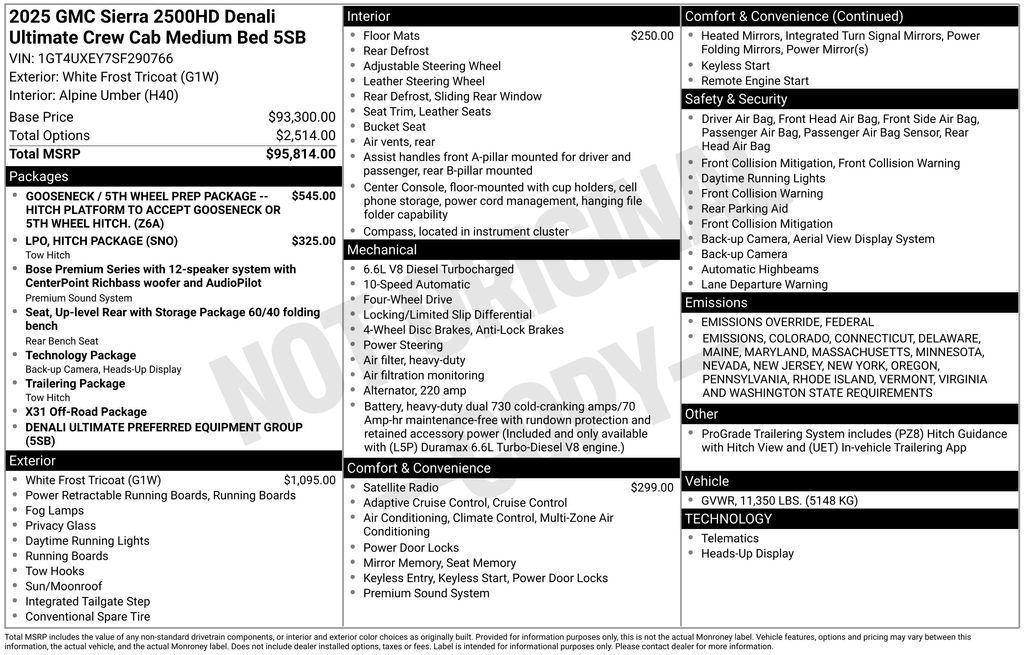 new 2025 GMC Sierra 2500 car, priced at $98,009