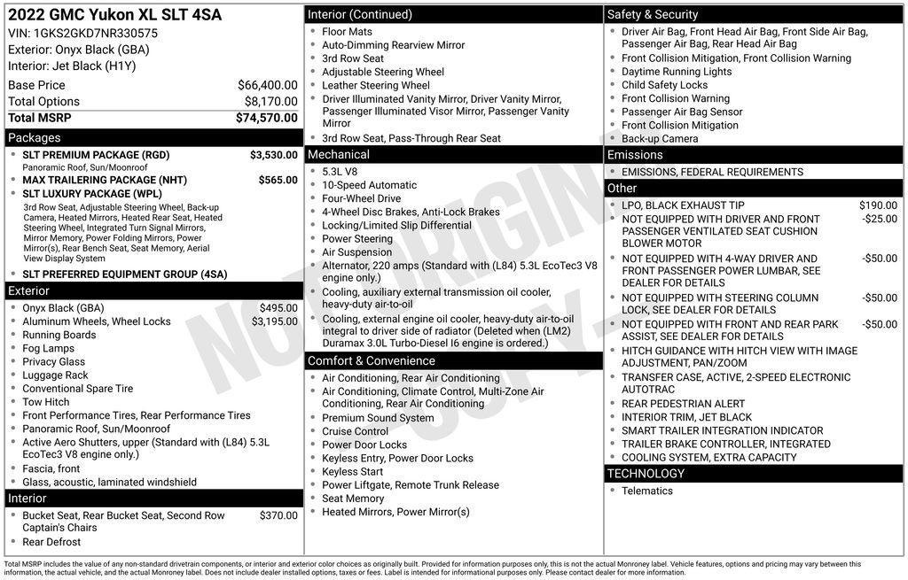 used 2022 GMC Yukon XL car, priced at $36,000