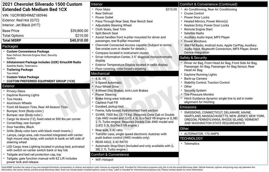 used 2021 Chevrolet Silverado 1500 car, priced at $25,500