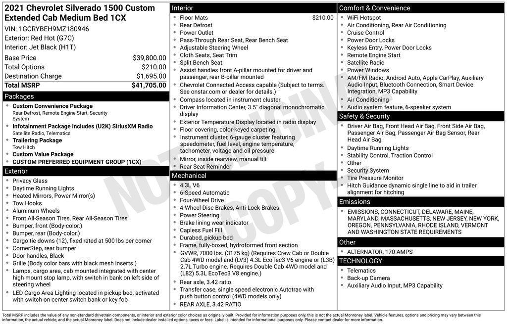 used 2021 Chevrolet Silverado 1500 car, priced at $24,500