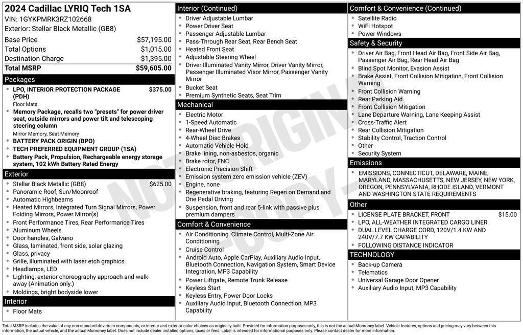 used 2024 Cadillac LYRIQ car, priced at $30,300