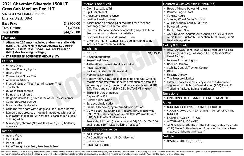 used 2021 Chevrolet Silverado 1500 car, priced at $31,000