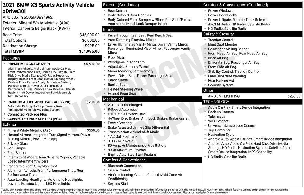 used 2021 BMW X3 car, priced at $28,000