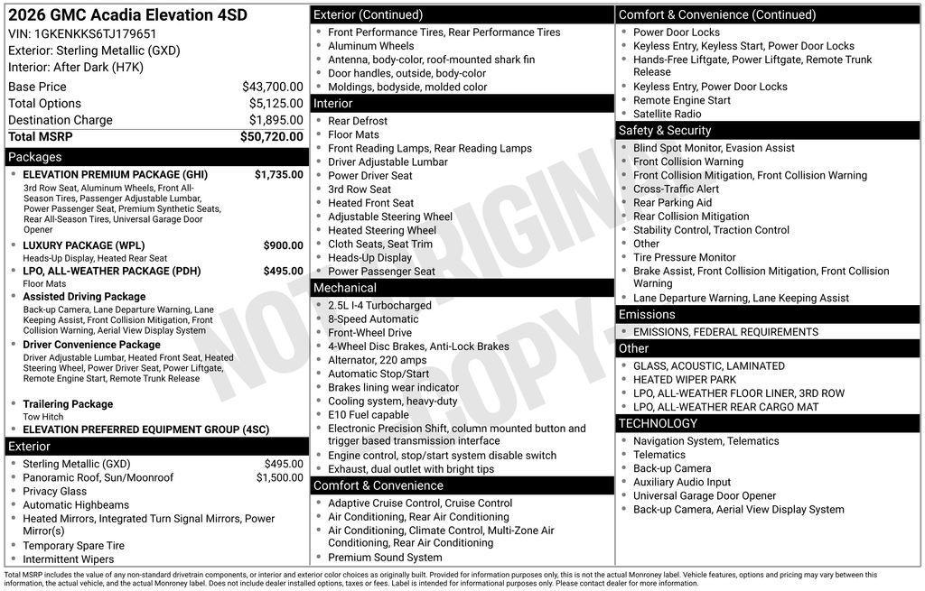 new 2026 GMC Acadia car