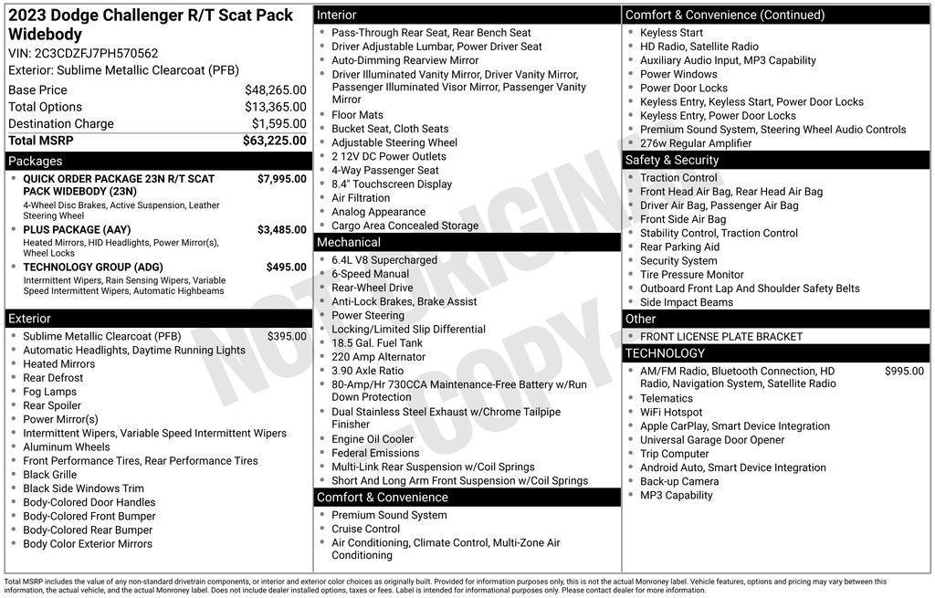 used 2023 Dodge Challenger car, priced at $55,000