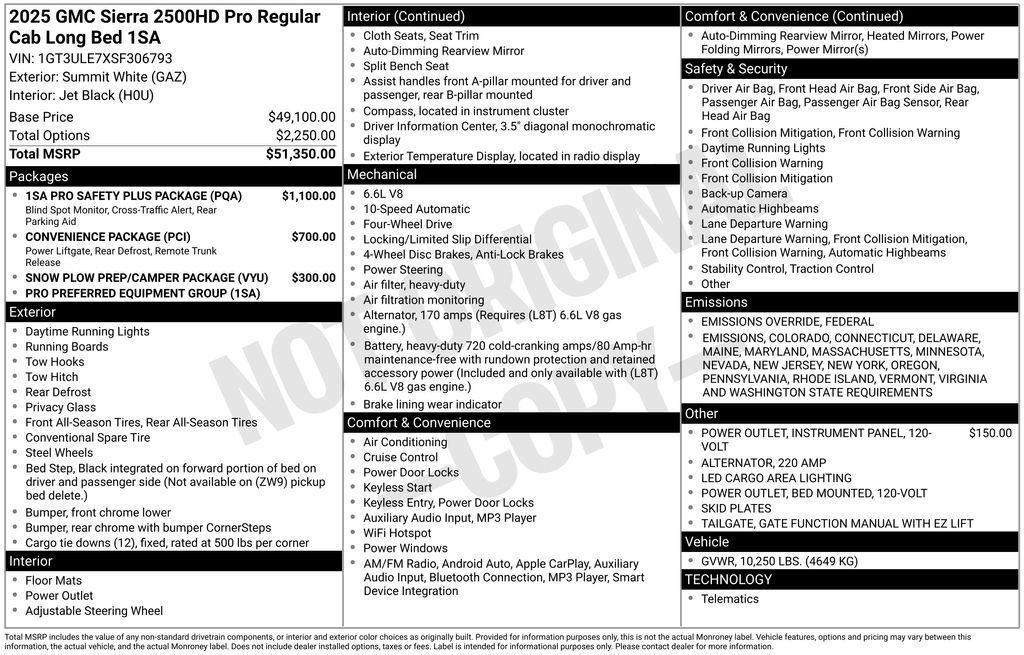 new 2025 GMC Sierra 2500 car, priced at $51,016