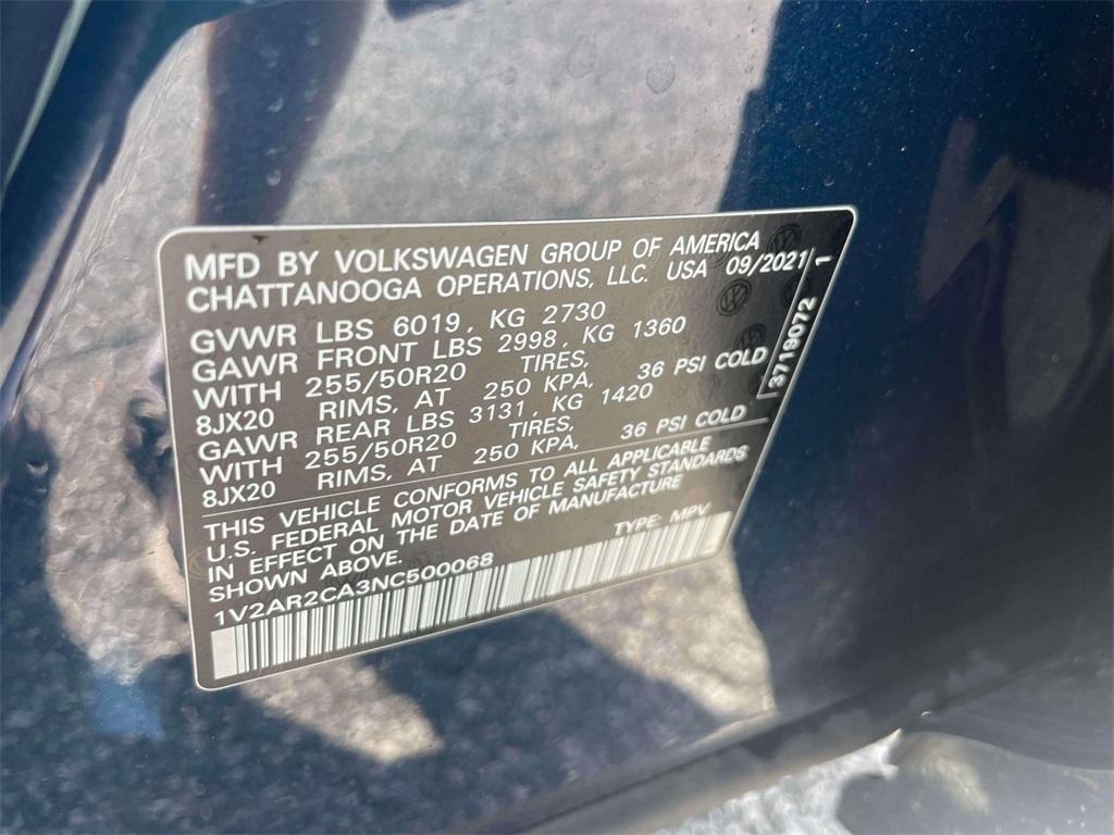 used 2022 Volkswagen Atlas car, priced at $35,649