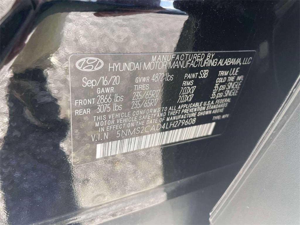 used 2020 Hyundai Santa Fe car, priced at $15,000