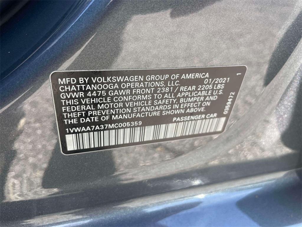 used 2021 Volkswagen Passat car, priced at $17,500