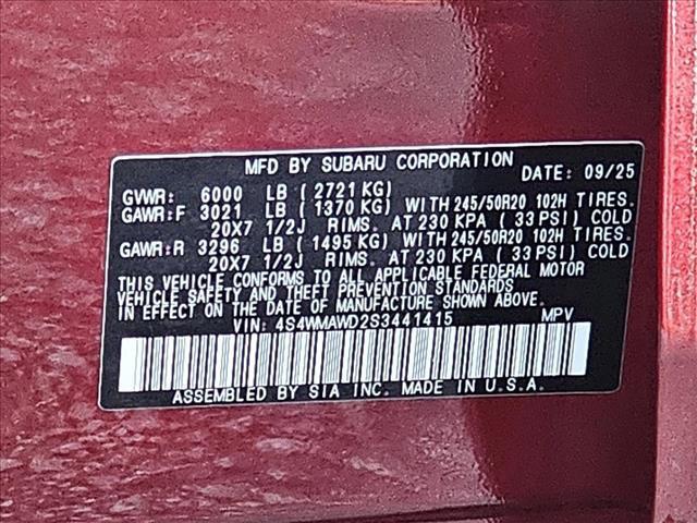 new 2025 Subaru Ascent car, priced at $52,772