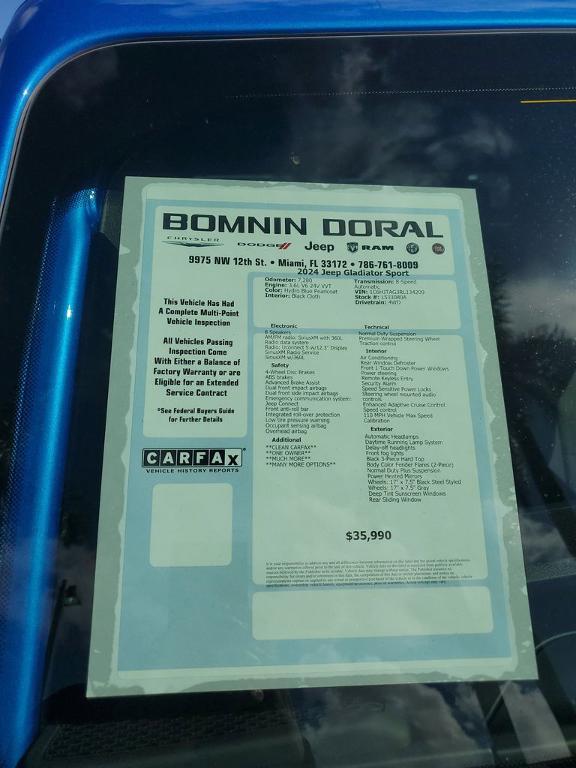 used 2024 Jeep Gladiator car, priced at $30,990