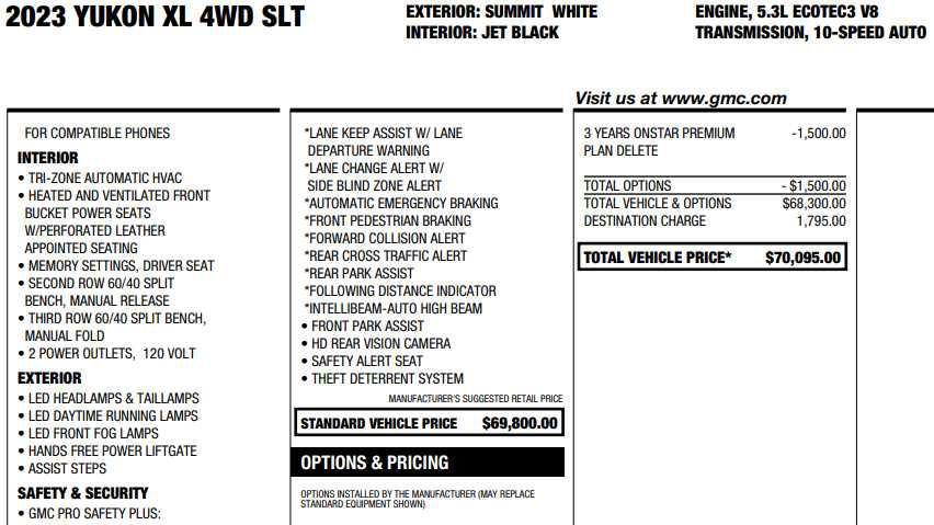 used 2023 GMC Yukon XL car, priced at $51,287