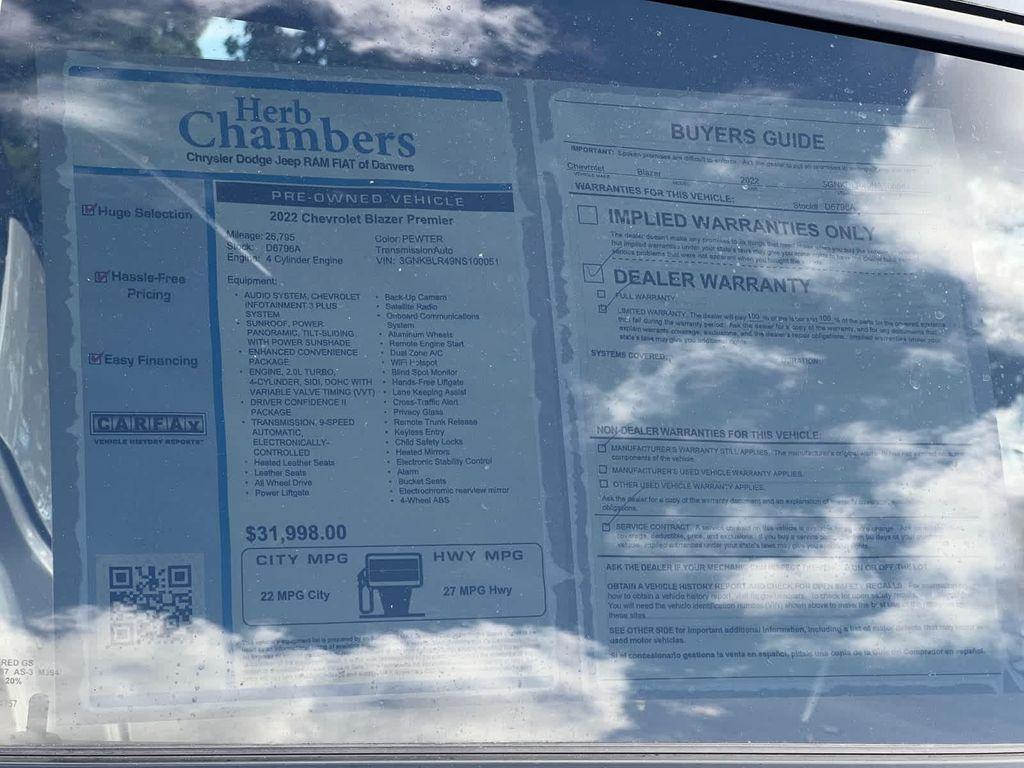 used 2022 Chevrolet Blazer car, priced at $28,968