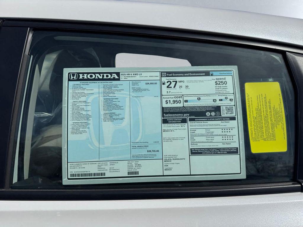 new 2025 Honda HR-V car, priced at $28,705