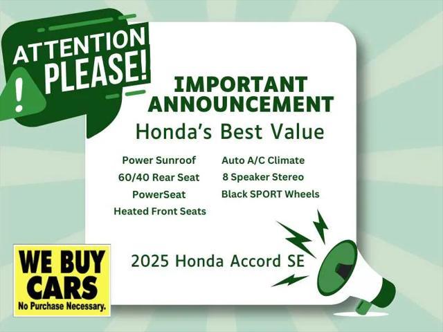 new 2025 Honda Accord car, priced at $32,165