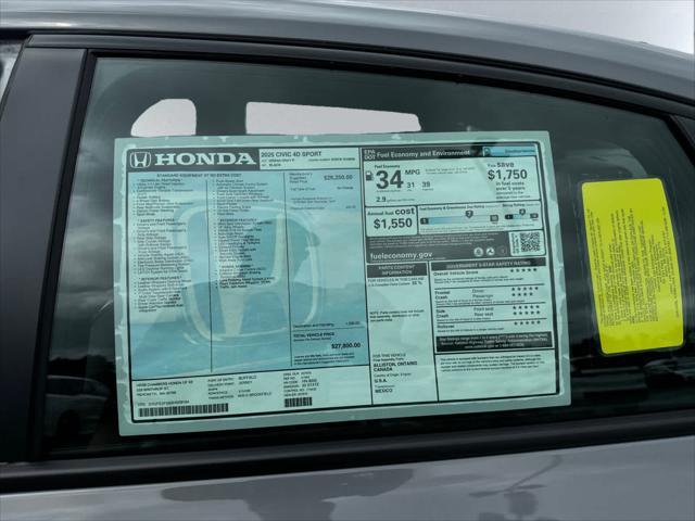 new 2026 Honda Civic car, priced at $28,200