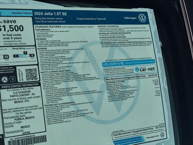 new 2024 Volkswagen Jetta car, priced at $26,753