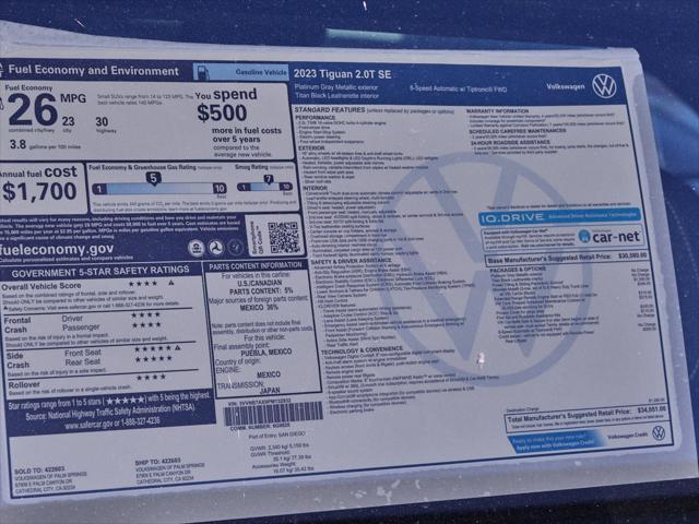 new 2023 Volkswagen Tiguan car, priced at $32,183