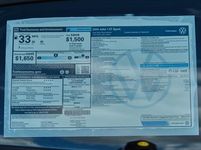 new 2024 Volkswagen Jetta car, priced at $24,913