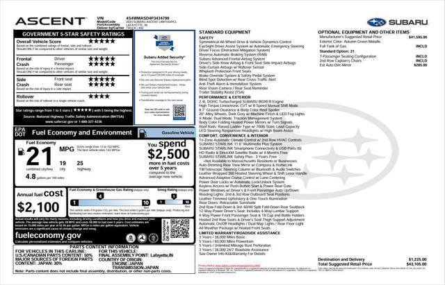used 2023 Subaru Ascent car, priced at $26,975
