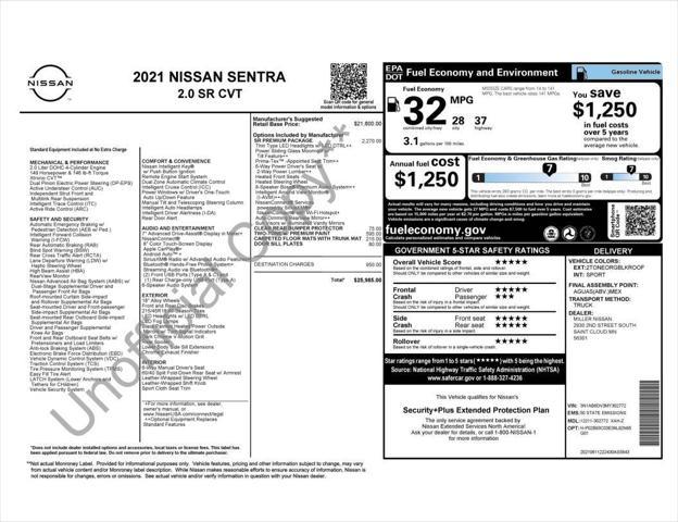 used 2021 Nissan Sentra car, priced at $16,972