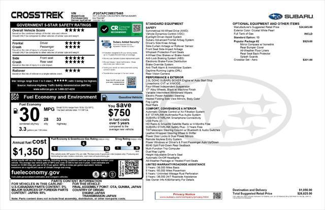 used 2021 Subaru Crosstrek car, priced at $18,472