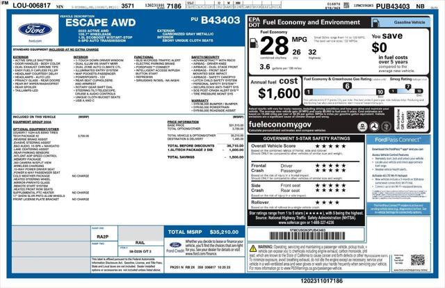 used 2023 Ford Escape car, priced at $21,475