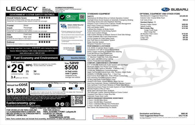 used 2019 Subaru Legacy car, priced at $16,592