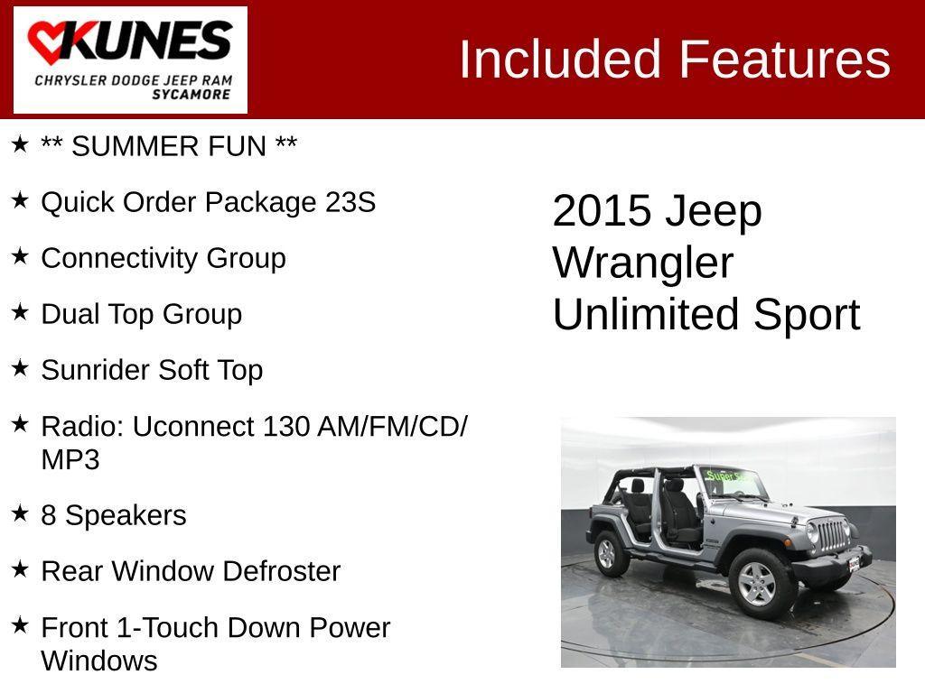 used 2015 Jeep Wrangler Unlimited car, priced at $11,187