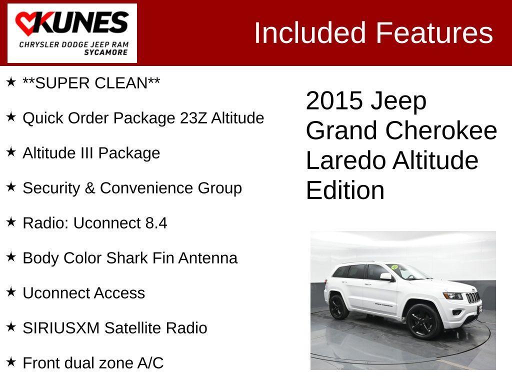 used 2015 Jeep Grand Cherokee car, priced at $15,997