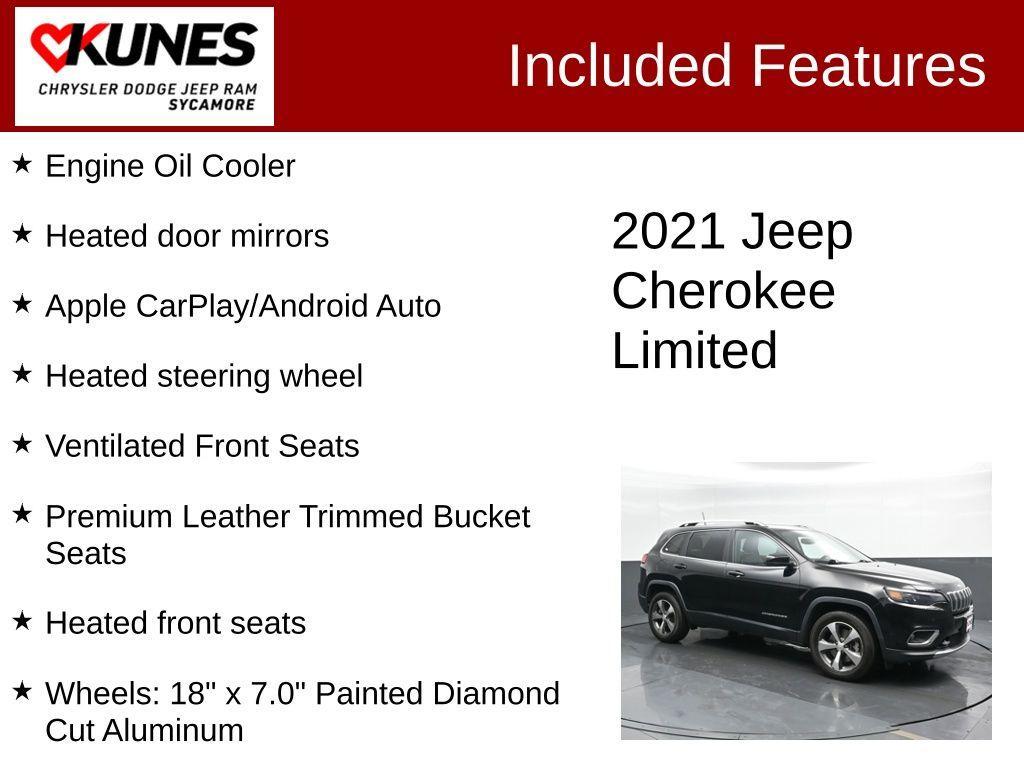 used 2021 Jeep Cherokee car, priced at $21,350