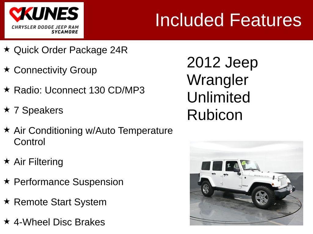 used 2012 Jeep Wrangler Unlimited car, priced at $19,435