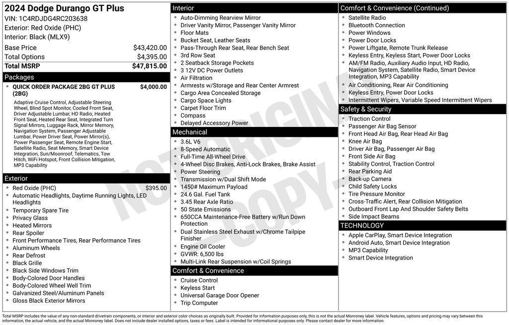used 2024 Dodge Durango car, priced at $42,874
