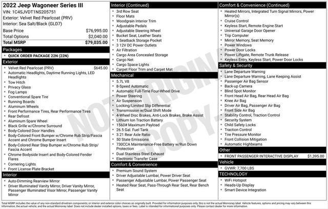 used 2022 Jeep Wagoneer car, priced at $43,945