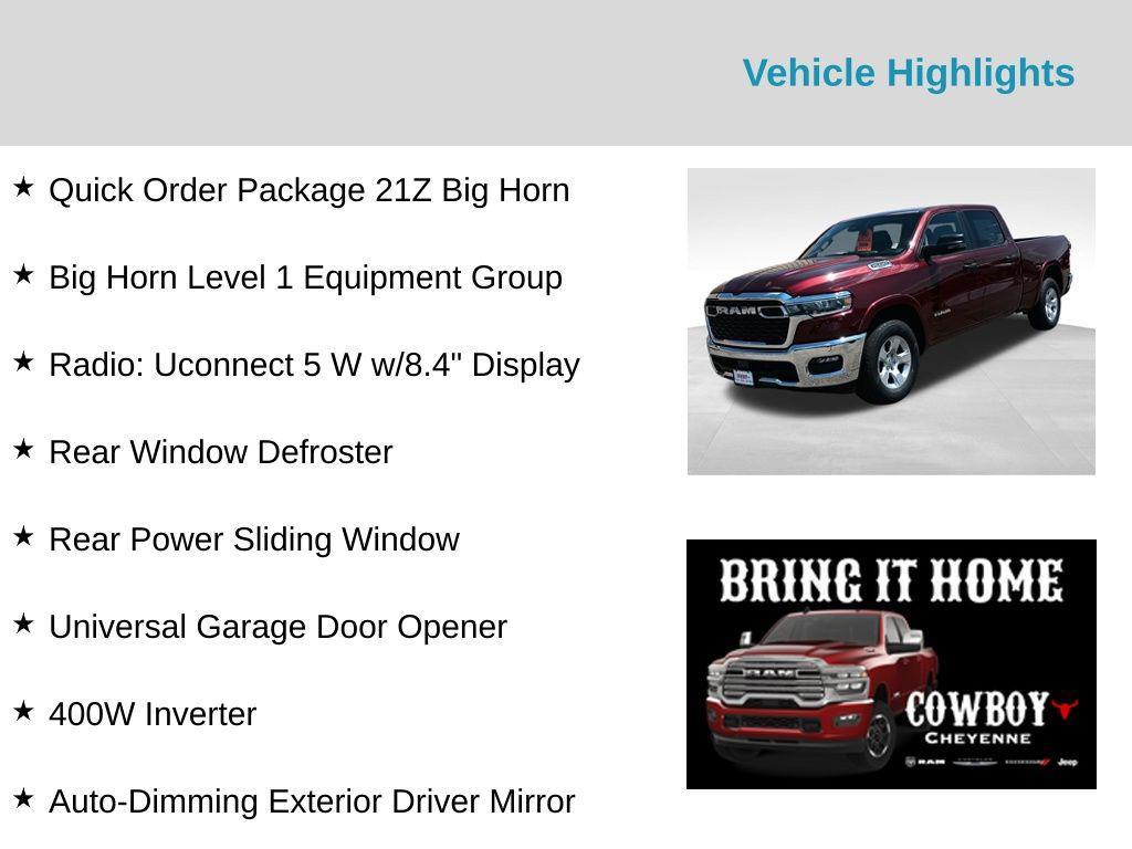 new 2025 Ram 1500 car, priced at $47,606