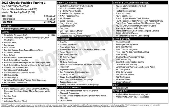 used 2023 Chrysler Pacifica car, priced at $26,881