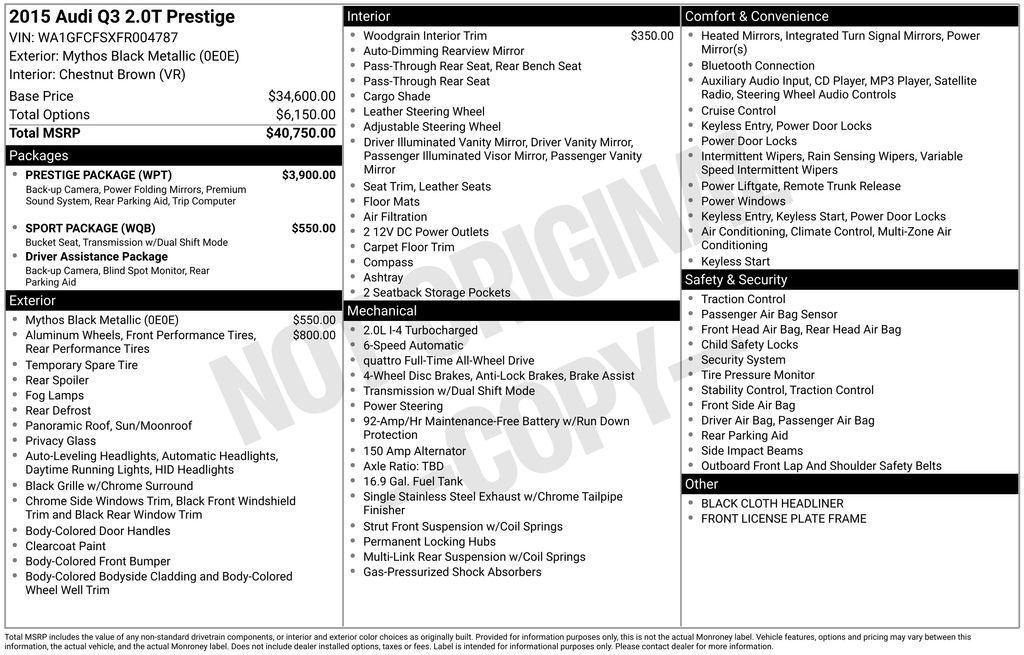 used 2015 Audi Q3 car, priced at $13,464