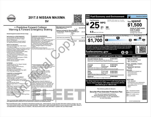 used 2017 Nissan Maxima car, priced at $14,364