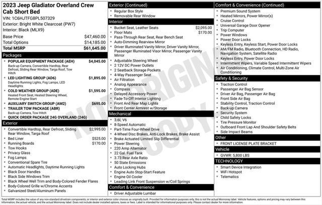 used 2023 Jeep Gladiator car, priced at $33,219