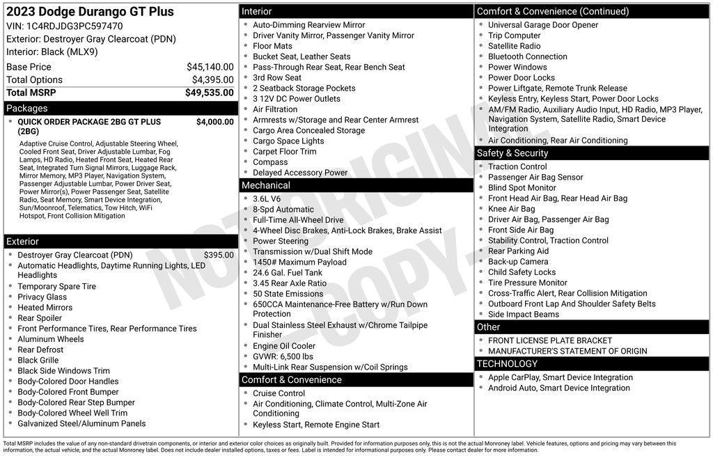 used 2023 Dodge Durango car, priced at $33,700