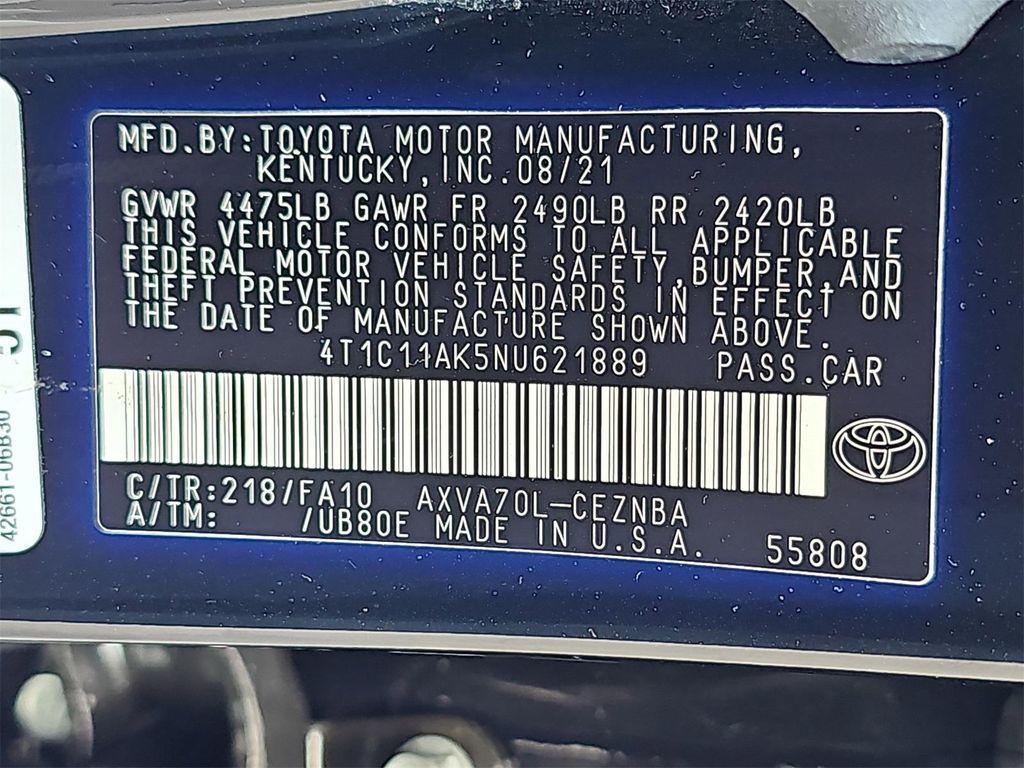 used 2022 Toyota Camry car, priced at $19,500