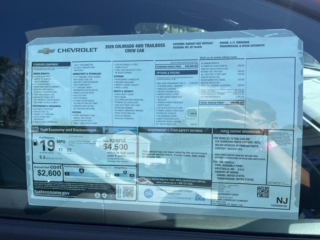 new 2026 Chevrolet Colorado car, priced at $48,405