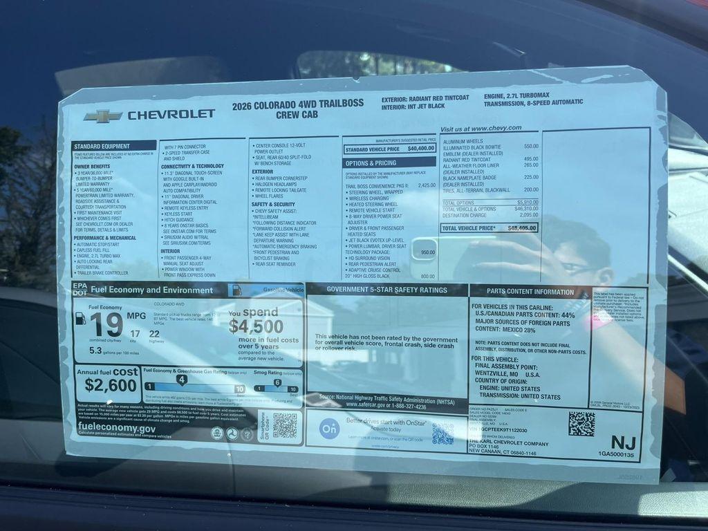 new 2026 Chevrolet Colorado car, priced at $48,405
