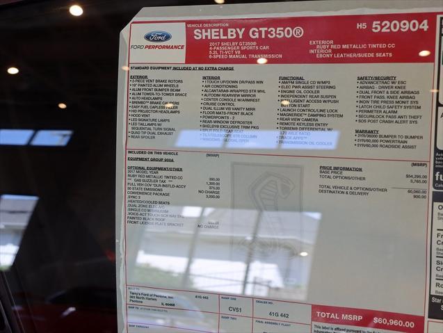 used 2017 Ford Shelby GT350 car, priced at $84,999