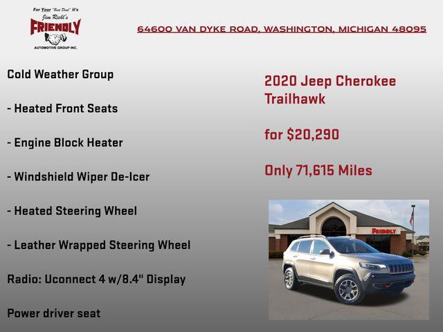 used 2020 Jeep Cherokee car, priced at $20,290