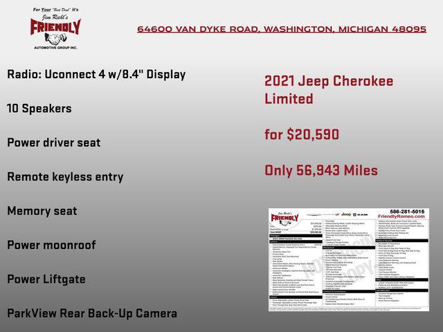 used 2021 Jeep Cherokee car, priced at $20,590