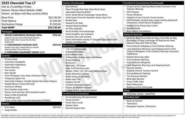 used 2025 Chevrolet Trax car, priced at $20,690